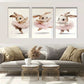 3pcs Whimsical Ballerina Bunny Metal Print Ready to Hang Art