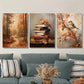 3pcs European Realistic Autumn Scenery, Metal Print Ready to Hang Art