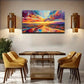 Vibrant Sunset Landscape Décor Wall Art Canvas Office Home Room Framed 120x60cm