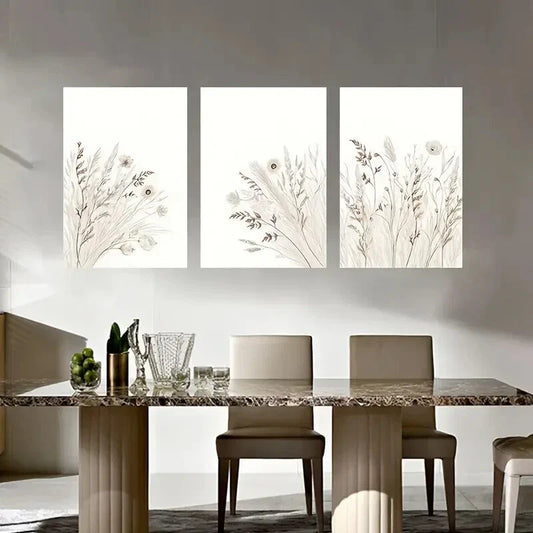 3pcs Plant Landscape Metal Print Ready to Hang Art