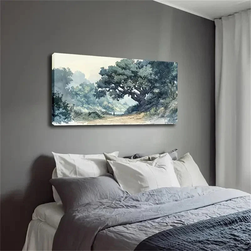 Under A Huge Tree Nature Deco Wall Art Canvas Office Home Room Framed 120x60cm