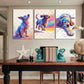 3pcs Vibrant Cocker Spaniel Colorful Oil Painting Metal Print Ready to Hang Art