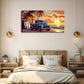 Vintage Blue Pickup Truck Beach Wall Art Canvas Office Home Room Framed 120x60cm