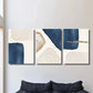 3pcs  Blue & Beige Geometric Design Wall Art Set Canvas Framed 40x60cm - High Quality Print 100% Australian Made Wall Canvas Ready to Hang