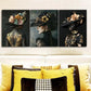 3pcs  Floral Hat Girl Painting, Metal Print Ready to Hang Art