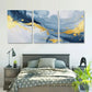 3pcs Blue & Golden Contemporary Painting Metal Print Ready to Hang Art