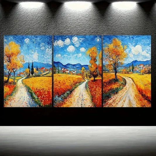 3pcs Beautiful Countryside Farmland Scenery Wall Art Set Canvas Framed 40x60cm - High Quality Print 100% Australian Made Wall Canvas Ready to Hang