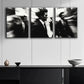 3pcs Black Busy Pedestrian Alone Dark Perfect Wall Art Set Canvas Framed 40x60cm - High Quality Print 100% Australian Made Wall Canvas Ready to Hang