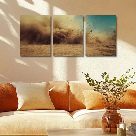 3pcs Dust Explosion Design Metal Print Ready to Hang Art
