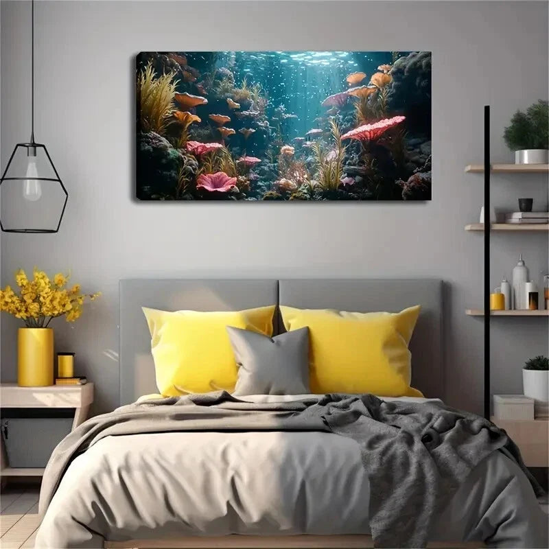 Sea Water Presents Different Wall Art Canvas Office Home Room Framed 120x60cm