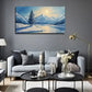 Blue Ice River Wall Art Canvas Office Home Room Framed 120x60cm