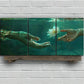 3pcs Palm Flower Two Hands Under Water Metal Print Ready to Hang Art
