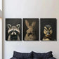 3pcs Portraits of Raccoon, Rabbit, Duckling Metal Print Ready to Hang Art