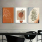 3pcs Modern Abstract Floral and Geometric Metal Print Ready to Hang Art