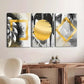 3pcs Black Gold Abstract Art Poster, Metal Print Ready to Hang Art