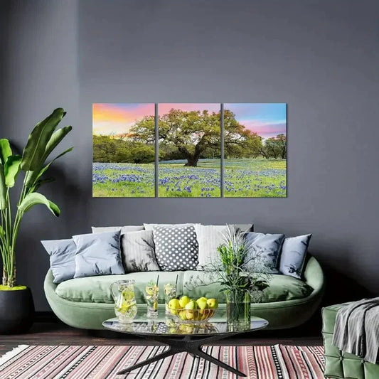 3pcs  Large Tree Picture Nature Texas Metal Print Ready to Hang Art