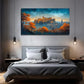Castle Landscape Modern Wall Art Canvas Office Home Room Framed 120x60cm