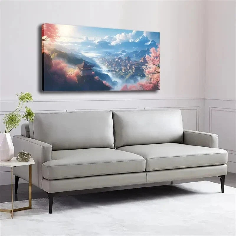 The Scenery of An Ancient Town Wall Art Canvas Office Home Room Framed 120x60cm