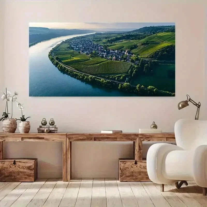 Greenery and Rolling Hills wall canvas office home room framed 120x60cm
