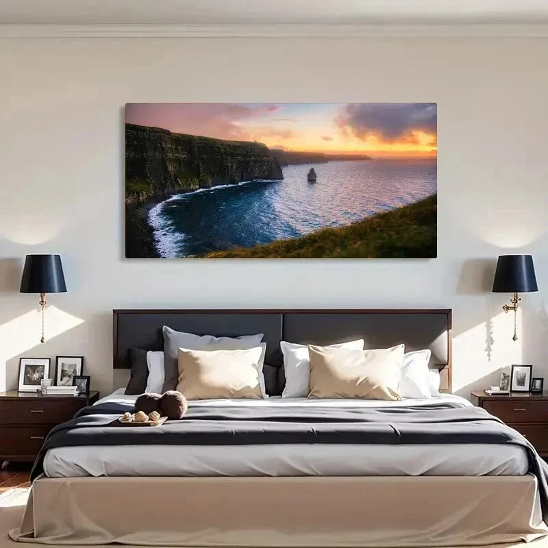 Rustic Modern Seaside Sea Décor Wall Art Canvas Office Home Room Framed 80x45cm