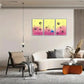 3pcs People playing bubbles, lawn, blue sky Metal Print Ready to Hang Art