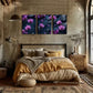 3pcs Black Pebbles & Purple Orchids Triptych Wall Art Set Canvas Framed 40x60cm - High Quality Print 100% Australian Made Wall Canvas Ready to Hang
