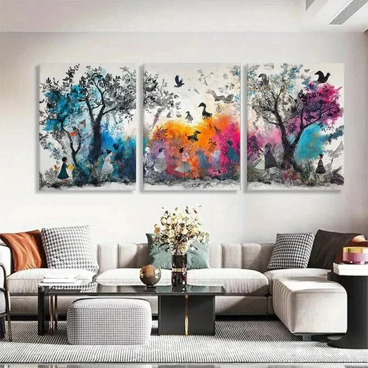 3pcs Colorful Nature Fantasy Dreamscape Perfect Wall Art Set Canvas Framed 40x60cm - High Quality Print 100% Australian Made Wall Canvas Ready to Hang
