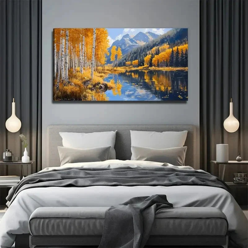 Romantic And Seclusive Lake Wall Art Canvas Office Home Room Framed 120x60cm