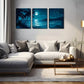 3pcs Under The Night, Coconut Trees, Beaches Wall Art Set Canvas Framed 40x60cm - High Quality Print 100% Australian Made Wall Canvas Ready to Hang