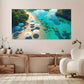 Vibrant Lagoon Beach Coast wall canvas office home room framed 120x60cm