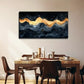 Golden Waves On Dark Night Sky Wall Art Canvas Office Home Room Framed 80x45cm