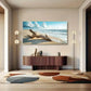 Abstract Sea Coastal Beach wall canvas office home room framed 120x60cm