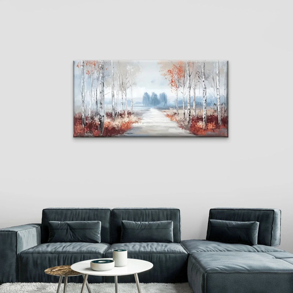 A Path Through The Forest Wall Art Canvas Office Home Room Framed 120x60cm
