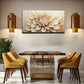 Beige Floral Design Detailed Wall Art Canvas Office Home Room Framed 120x60cm
