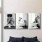 3pcs Black & White Animal Penguin & Giraffe Metal Print Ready to Hang Art