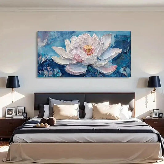 Lotus Flower Pastel Tones Wall Art Canvas Office Home Room Framed 120x60cm