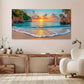 Vibrant Sunset Beach Sky wall canvas office home room framed 120x60cm