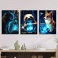 3pcs Black Cats, Sloths, and Puppies Metal Print Ready to Hang Art