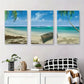 3pcs Tranquil Beach & Palm Tree Sandy Shore Metal Print Ready to Hang Art