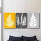 3pcs Yellow And Grey Leaves Print, Tropical Metal Print Ready to Hang Art