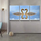 3pcs  Romantic Swan Couple Heart-Shaped Metal Print Ready to Hang Art