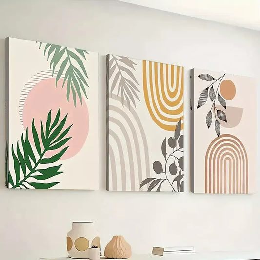 3pcs modern geometric decoration, bohemian style   Wall Art Set Canvas Framed 40x60cm - High Quality Print 100% Australian Made Wall Canvas Ready to Hang
