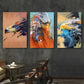 3pcs Colorful Eagle Vibrant Wildlife Metal Print Ready to Hang Art