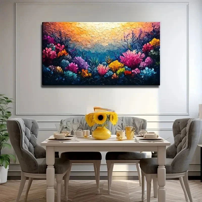 Modern Bohemian Coral Reef Wall Art Canvas Office Home Room Framed 80x45cm