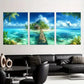 3pcs Contemporary Modern Glam Landscape Metal Print Ready to Hang Art