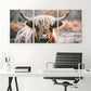3pcs Highland Cattle Farm Animals Metal Print Ready to Hang Art