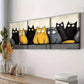 3pcs Modern Art Deco Cat Contemporary Wall   Art Set Canvas Framed 40x60cm - High Quality Print 100% Australian Made Wall Canvas Ready to Hang