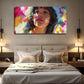 Dark Curly Hair Female Face Wall Art Canvas Office Home Room Framed 120x60cm