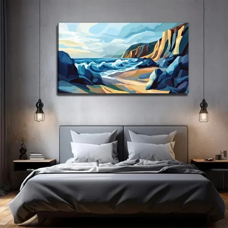 Beach Wave Decorative Wall Art Canvas Office Home Room Framed 120x60cm