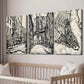 3pcs Black & White New York City Street Map Wall Art Set Canvas Framed 40x60cm - High Quality Print 100% Australian Made Wall Canvas Ready to Hang